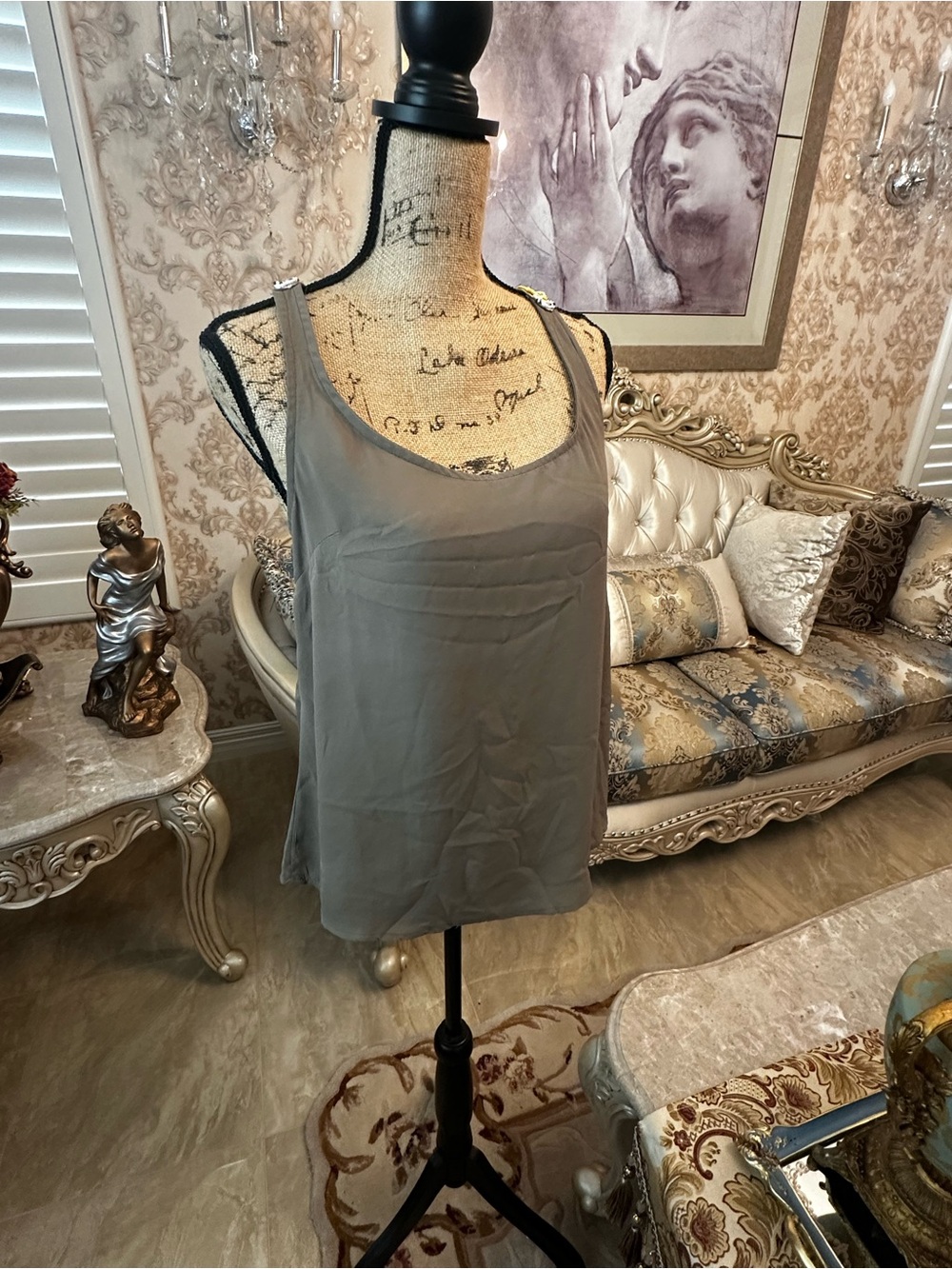 Wet Seal Gray Scoop Neck Sleep Tank